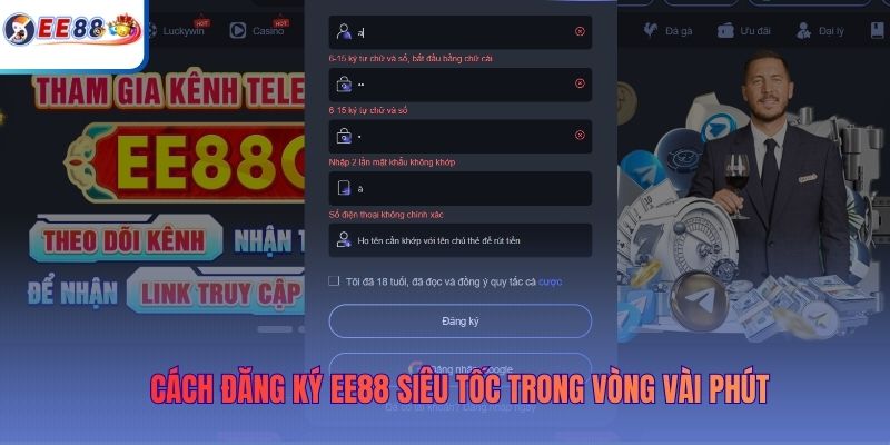 Cách đăng ký EE88 siêu tốc trong vòng vài phút