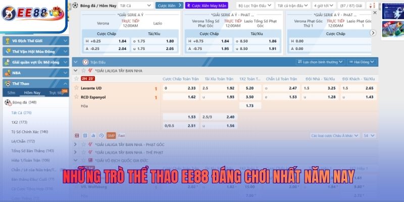 Những trò thể thao EE88 đáng chơi nhất năm nay